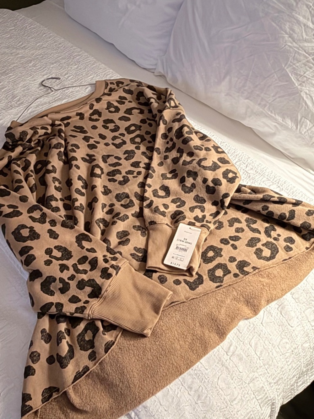 Secret Treasures Women’s Leopard Animal Print Pullover Crew Neck Sweater 2X